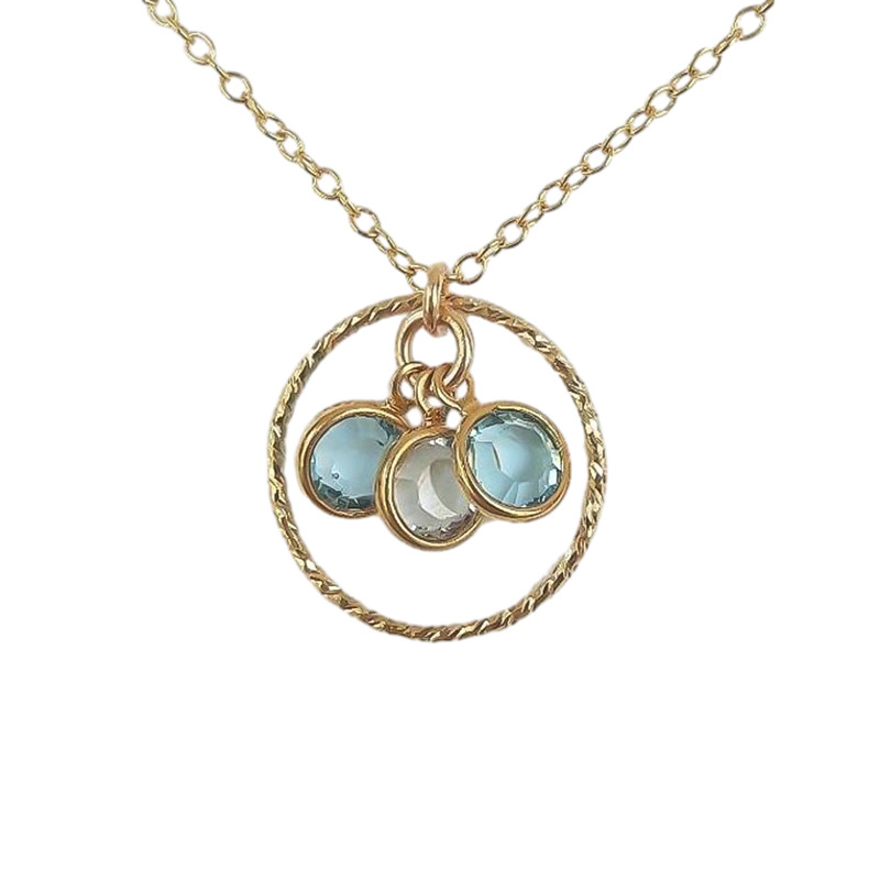 Circle Birthstone Custom Necklace