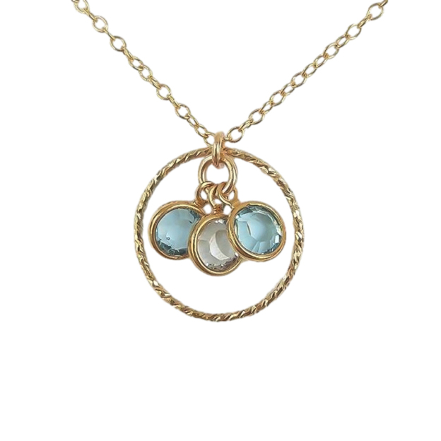 Circle Birthstone Custom Necklace