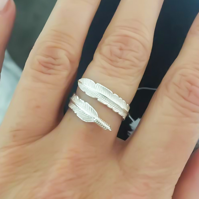 For Memorial - S925 I'll Help You, Watch You, Be Your Guide, Name Custom Feather Ring