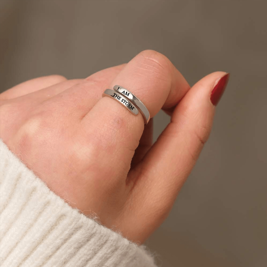 For Daughter - S925 "I AM THE STORM" Adjustable Ring
