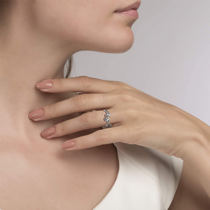 For Mother/Daughter - Mama Of An Angel Baby Feet Wing Ring