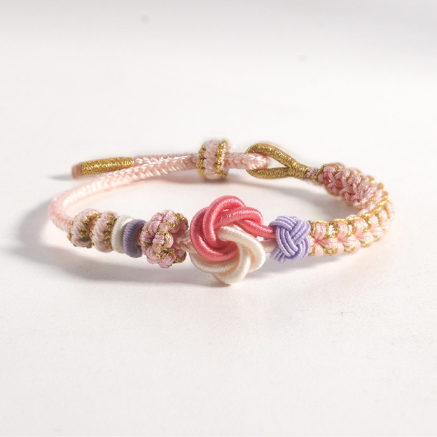 For Granddaughter - I love you forever and always Peach Blossom Knot Bracelet