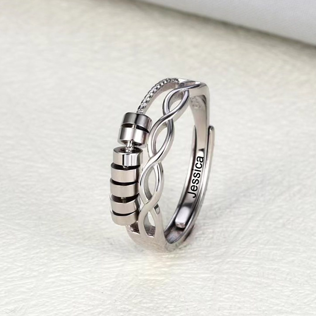 For Daughter - S925 Drive Away Your Aanxiety Name Custom Ring