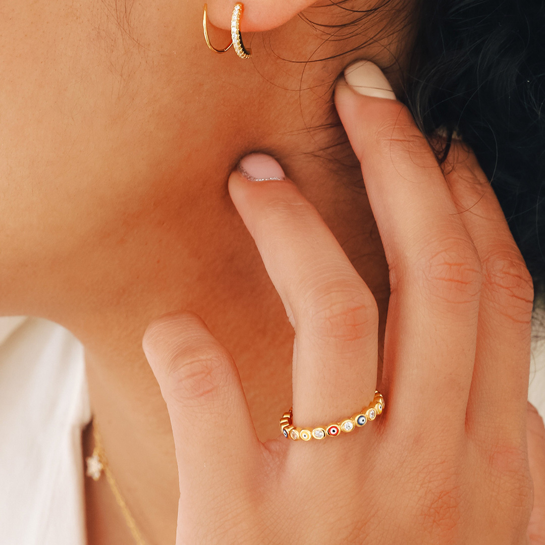 May You Always Be Protected Evil Eye  Ring