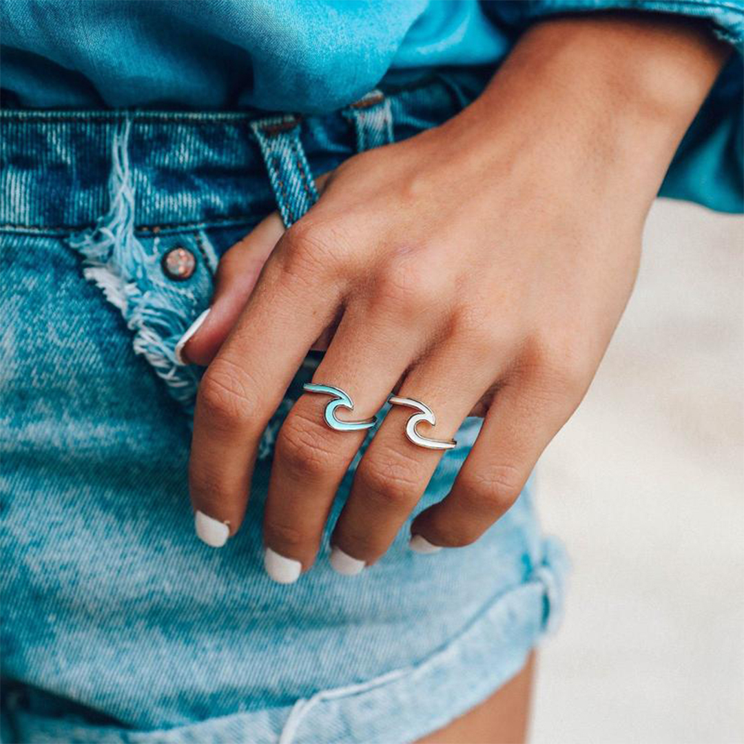 For Daughter - S925 Pick Yourself Up Turquoise Wave Ring
