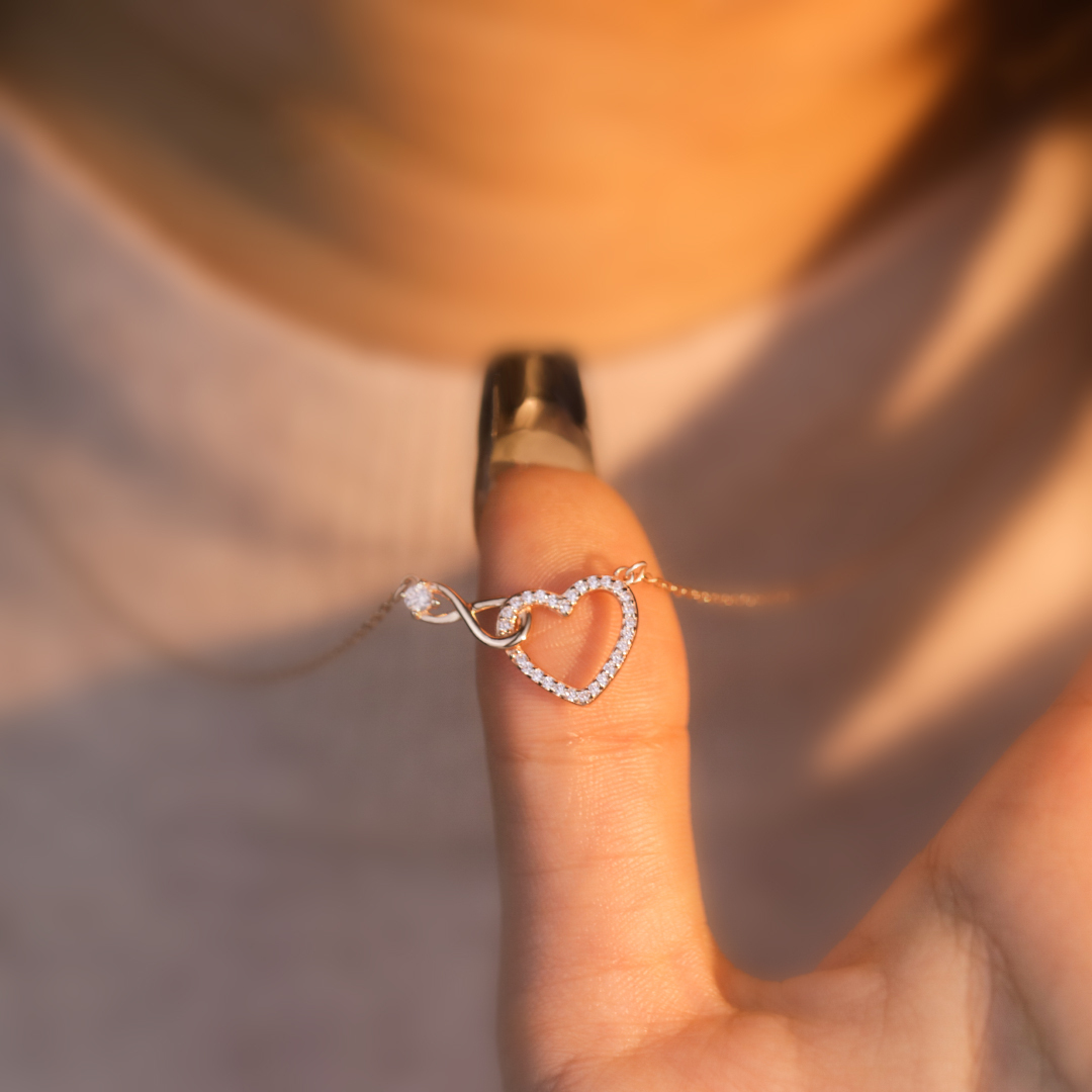 For Daughter - S925 Always Shine Like The Brightest Star Lnfinity Heart Necklace