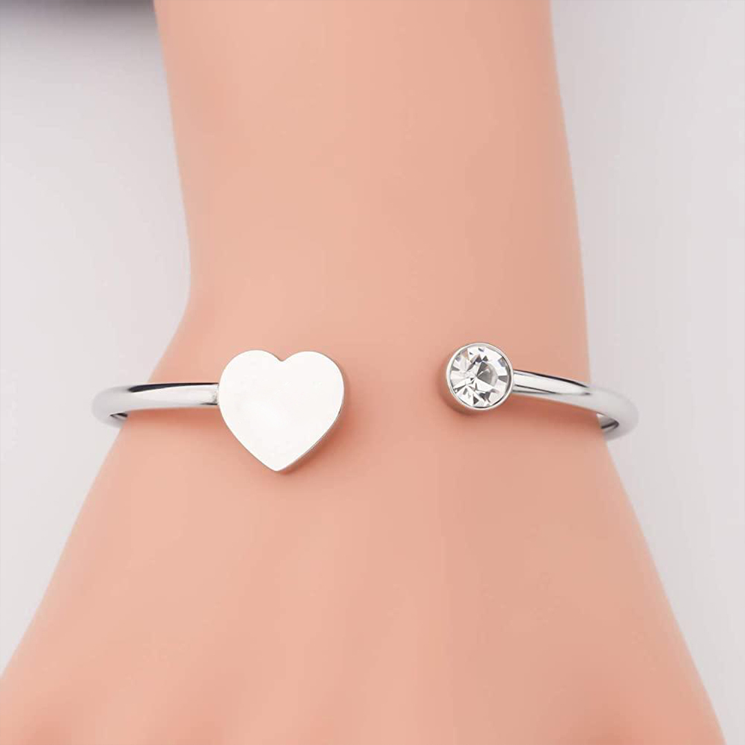 For Daughter - I Love You Forever And Always Heart-shaped Open Bracelet
