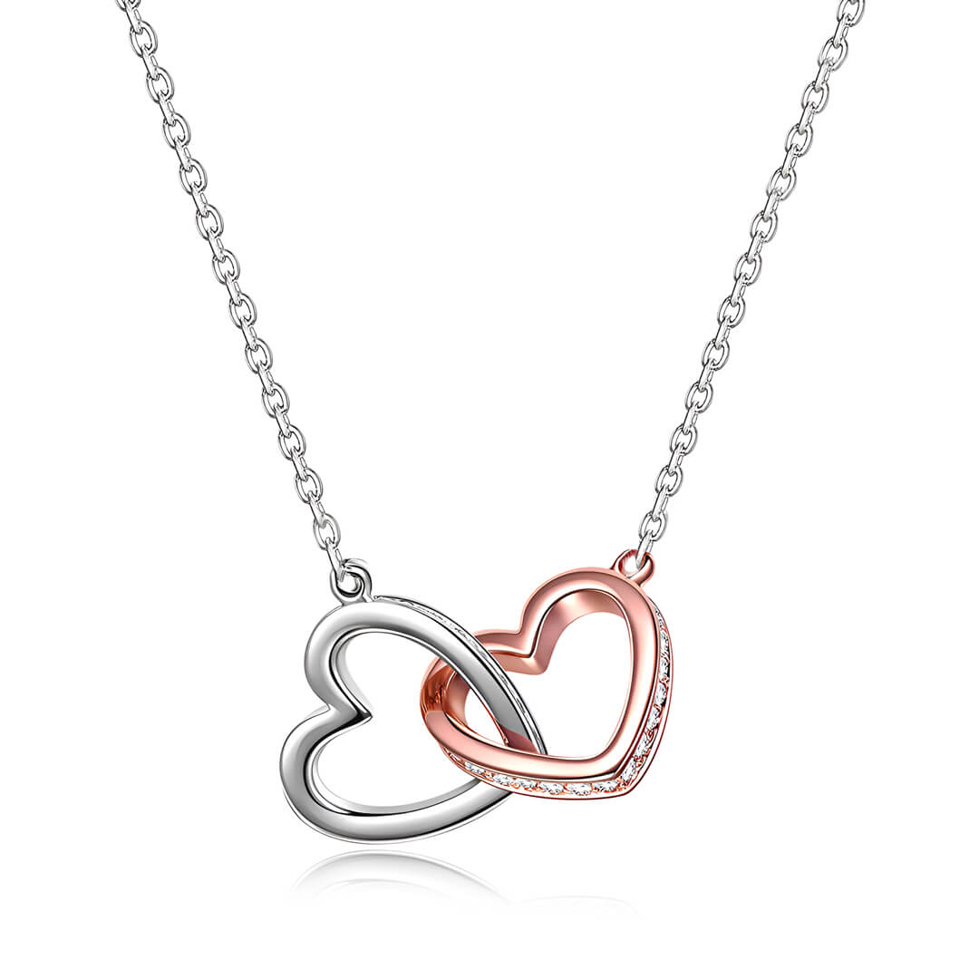 For Bonus Daughter - Love Made You My Daughter Heart-to-Heart Necklace