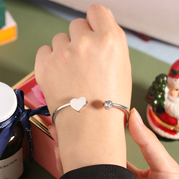 For Bonus Daughter - I Love You Heart-shaped Open Bracelet