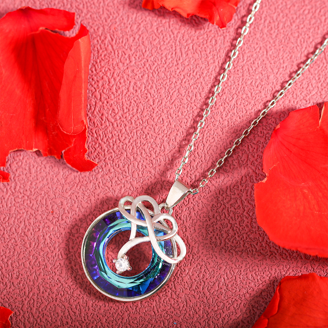 For Love - S925 Never Forget That I Love You Crystal Infinity Necklace