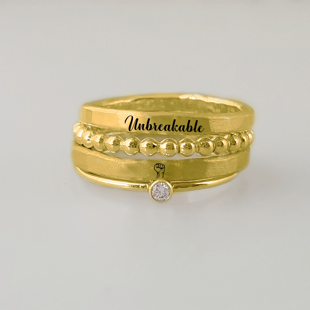 S925 Unbreakable Stacked Ring - 4 Rings Set