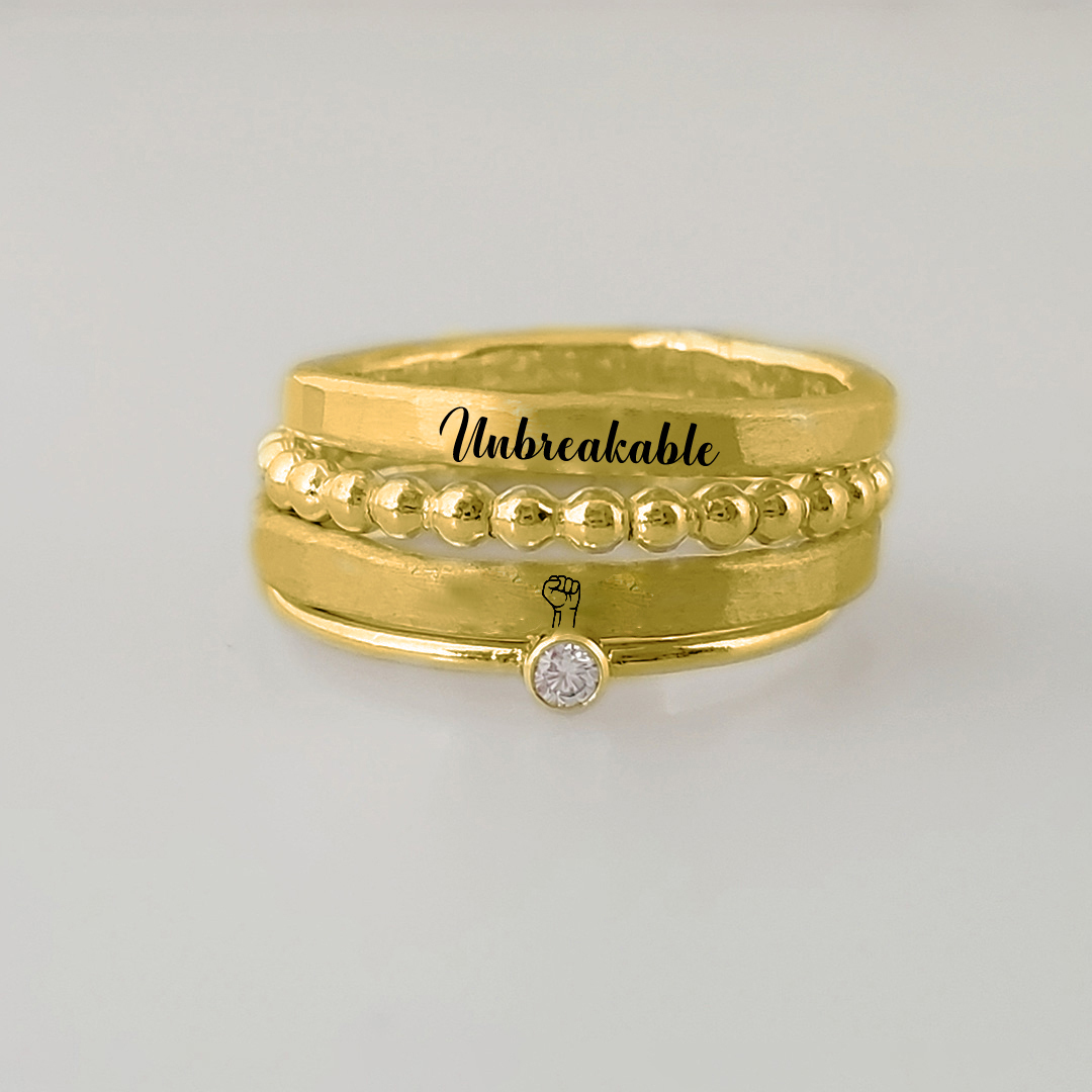 S925 Unbreakable Stacked Ring - 4 Rings Set