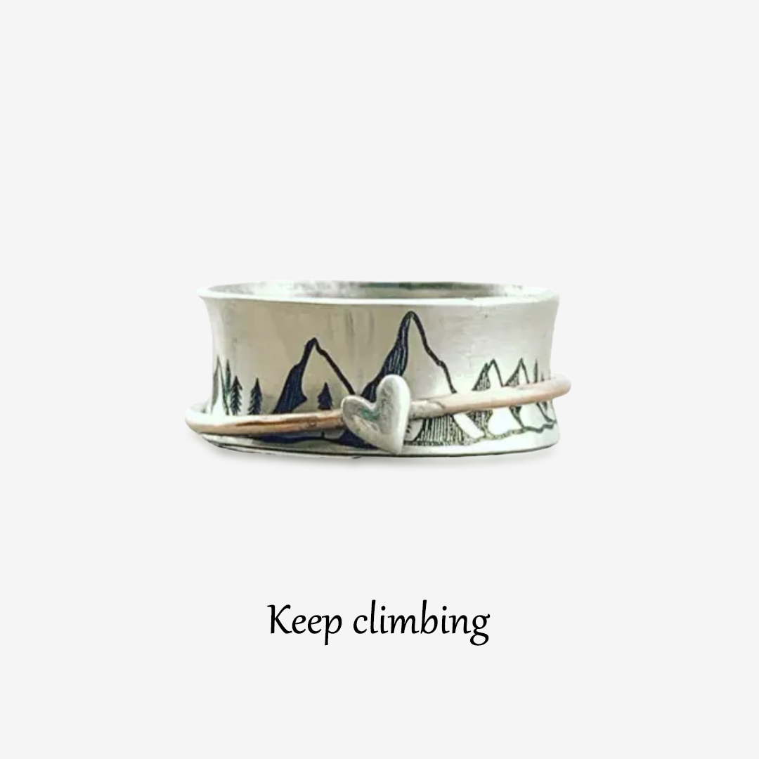 Keep Climbing Large Circle Fidget Ring