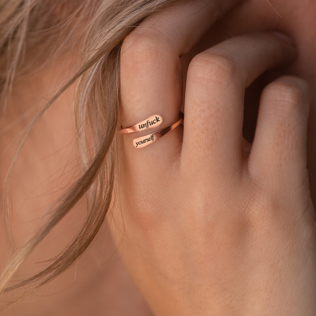 Unf❤️ck Yourself Open-Ended Ring