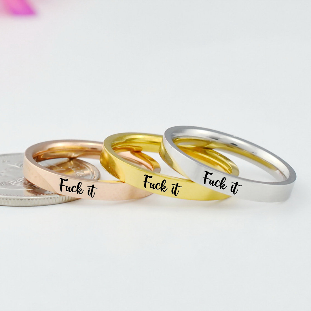 S925 Fuck It Circle Ring 
