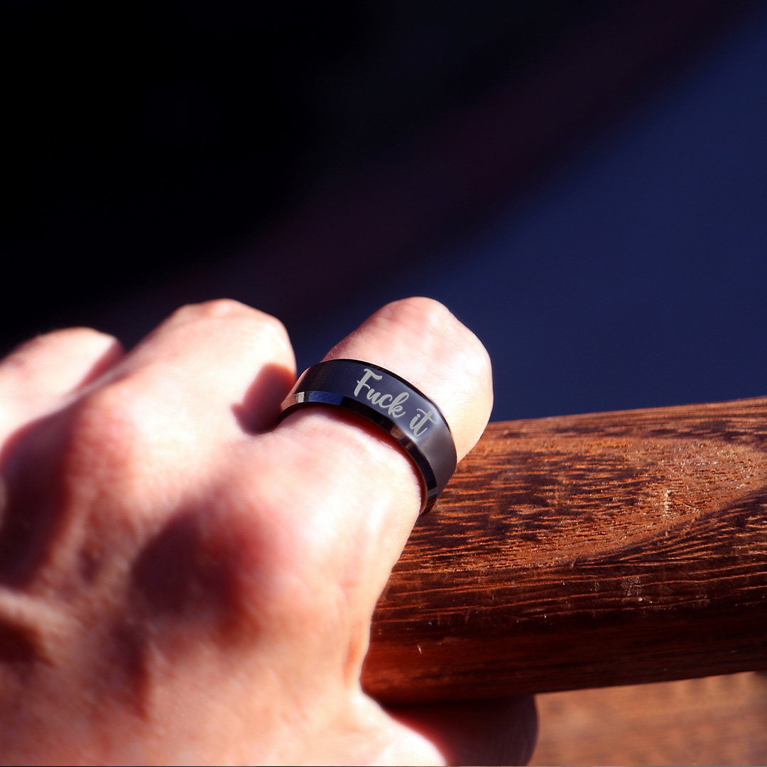 Fuck It Black Stainless Steel Ring 