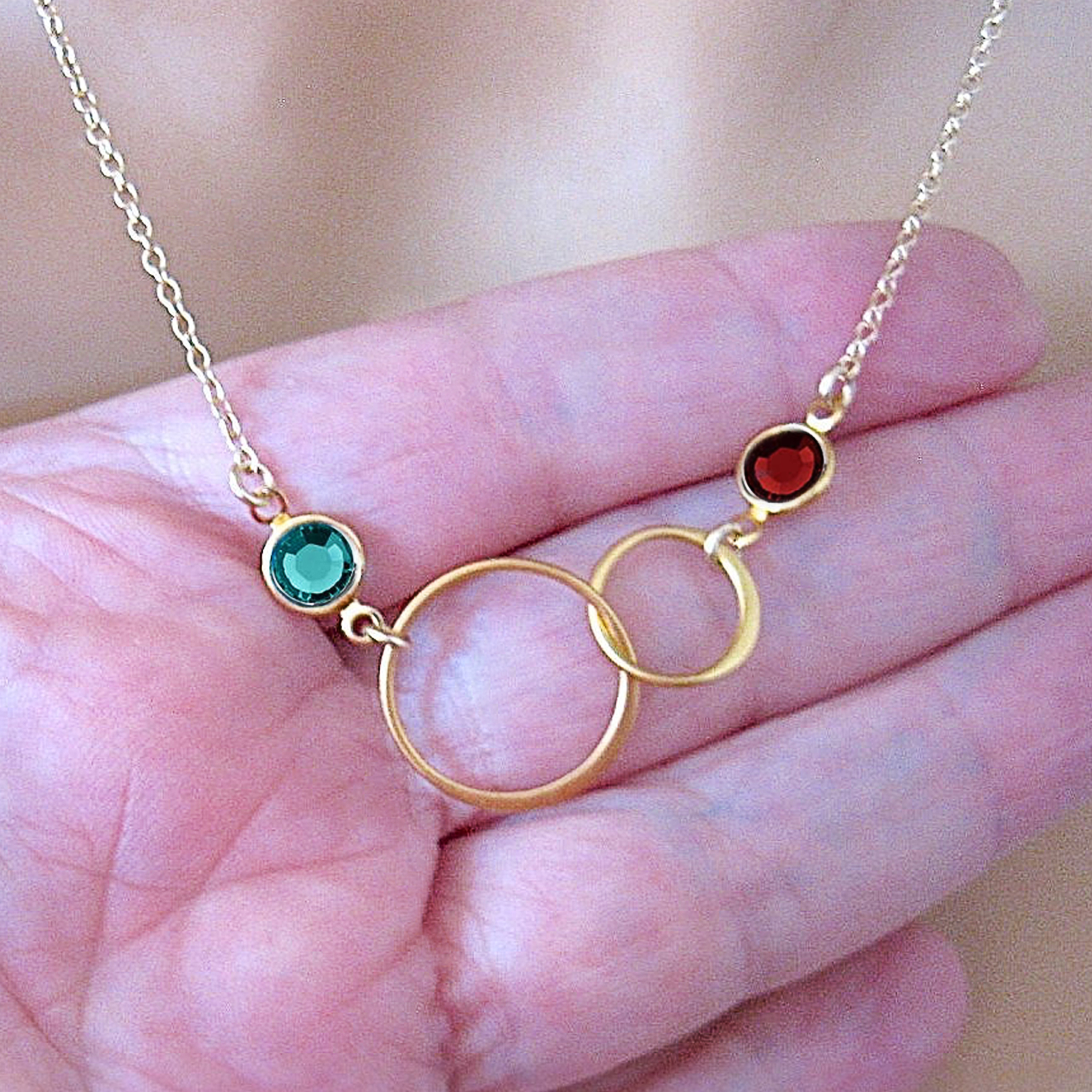 For Mother-Birthstone Personalized Bicyclic Necklace