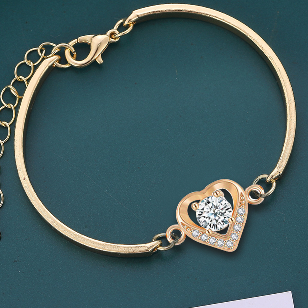 For Daughter-In-Heart - Marriage Made You Family Love Made You My Daughter Diamond Heart Bracelet