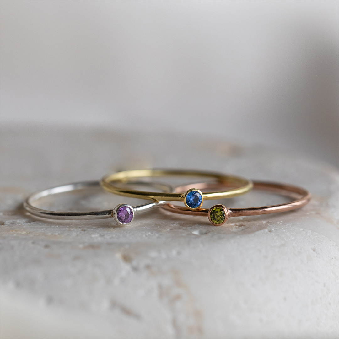 For Mother - Birthstone Customized Stacking Rings