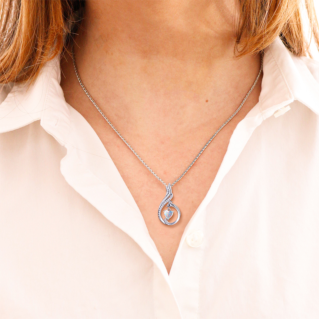 For Friend - S925 Burns Brighter Love Opal Stone Phoenix Necklace