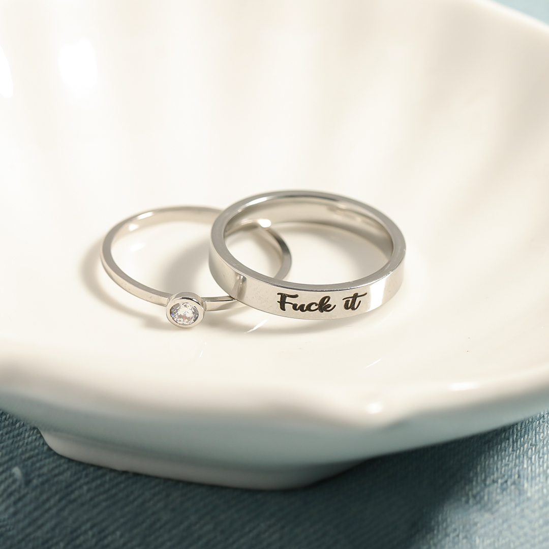 Fuck It Two-tiered Stacking Ring