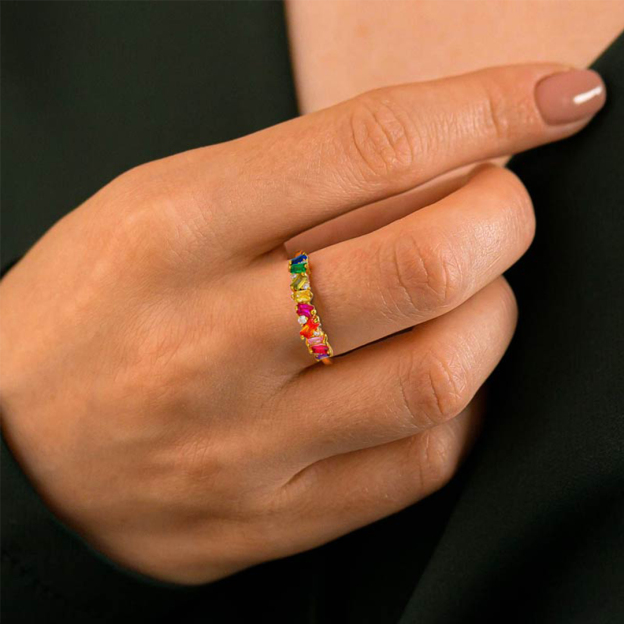 For Self - S925 Colorful Crystal Ring