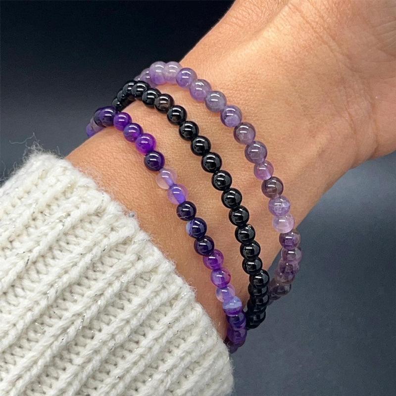 I Will Love And Protect You From Anything You Fear Amethyst Stress Relief Beaded Bracelet Set