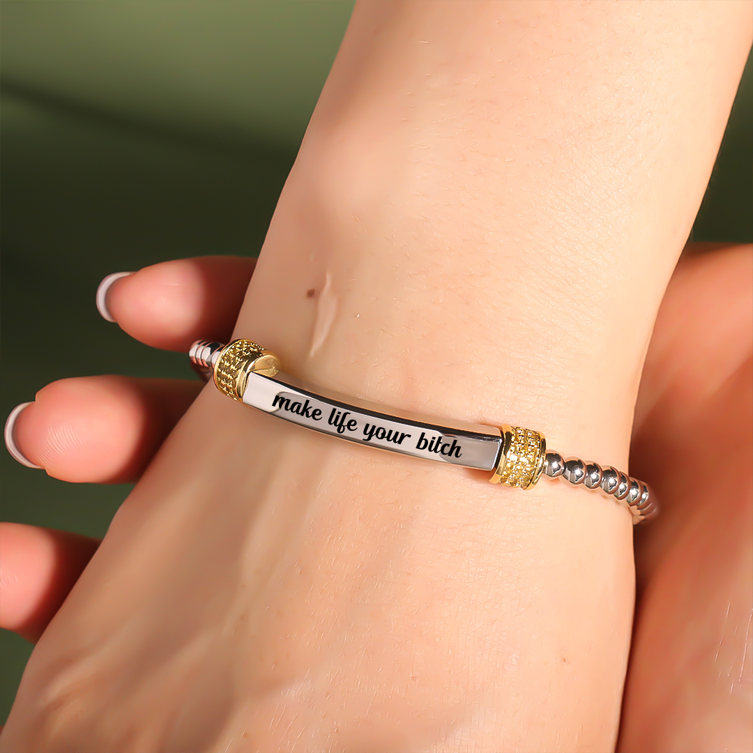 Fighting Long Diamond Beaded Stretch Bracelet