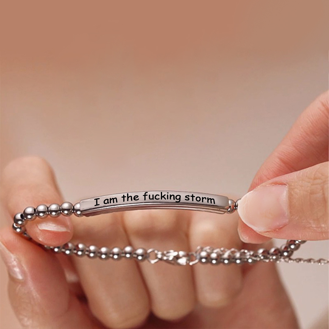 I Am The Fucking Storm Long Beaded Bracelet 