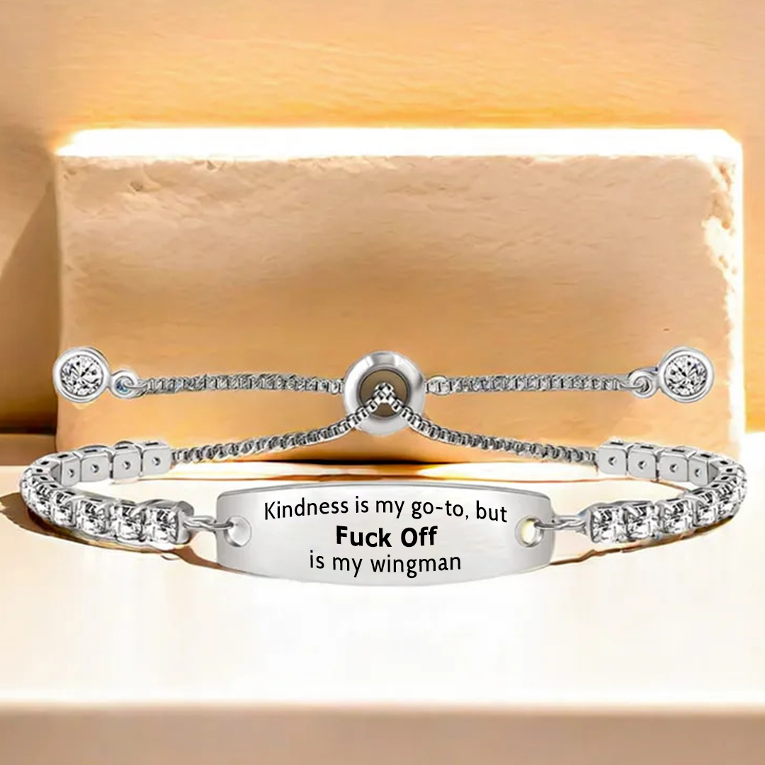 Fuck Off Engraved Tennis Bracelet