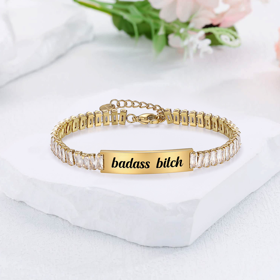 Badass Bitch Short Tennis Bracelet