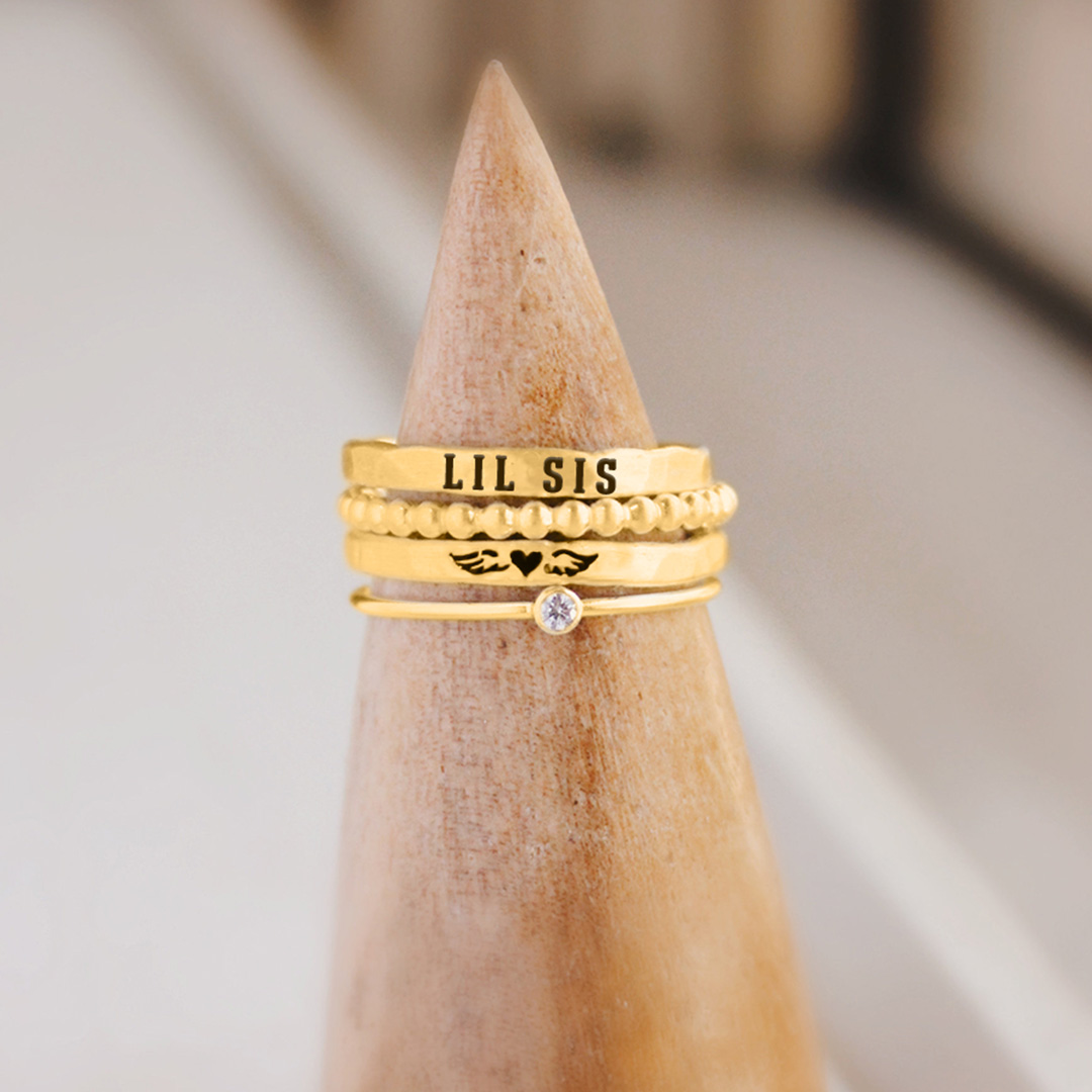 For Memorial-Meet Again Stacked Ring - 4 Rings Set