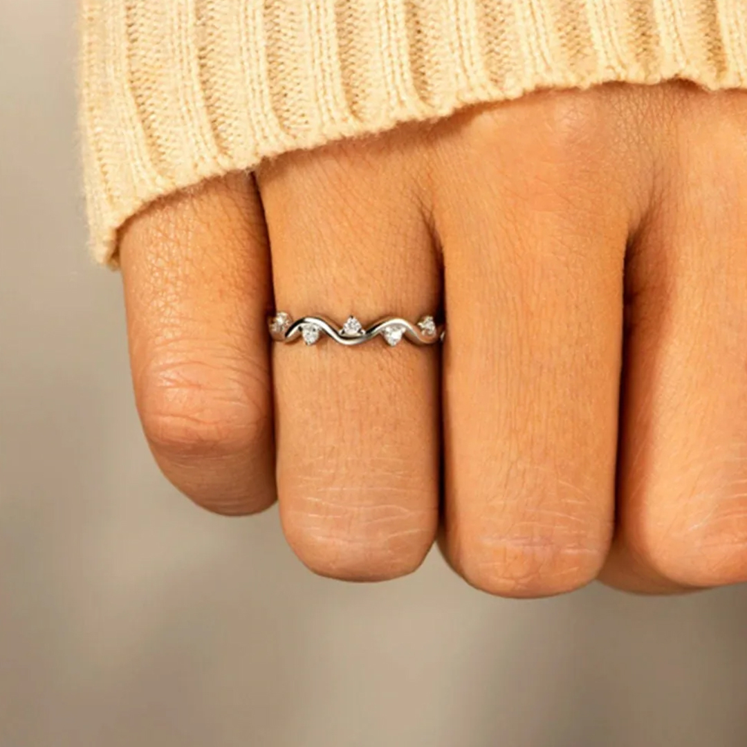 For Self - S925 Ride the Wave Raindrop Ring
