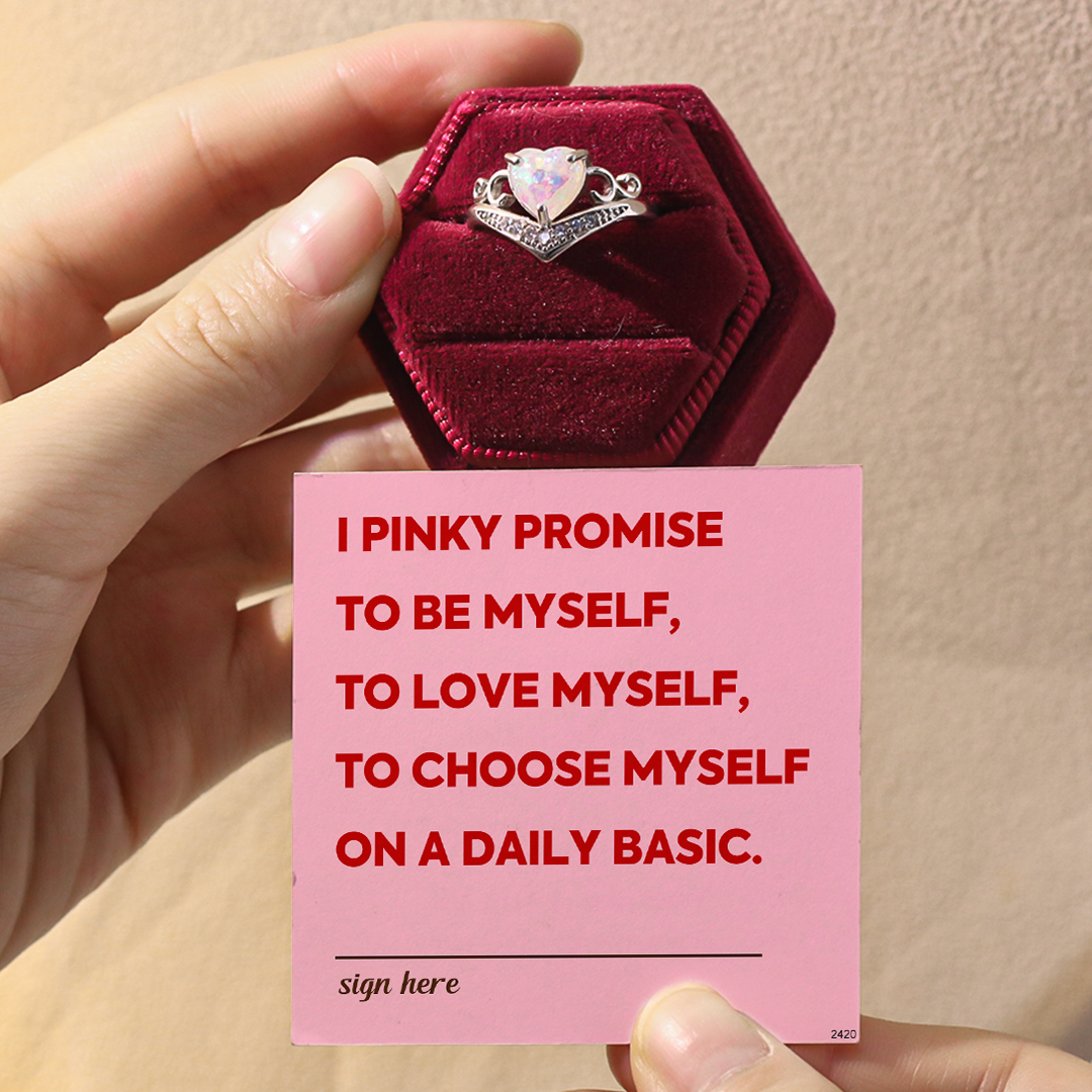 Self Love Love Pinky promise Crown Opal Stone Ring