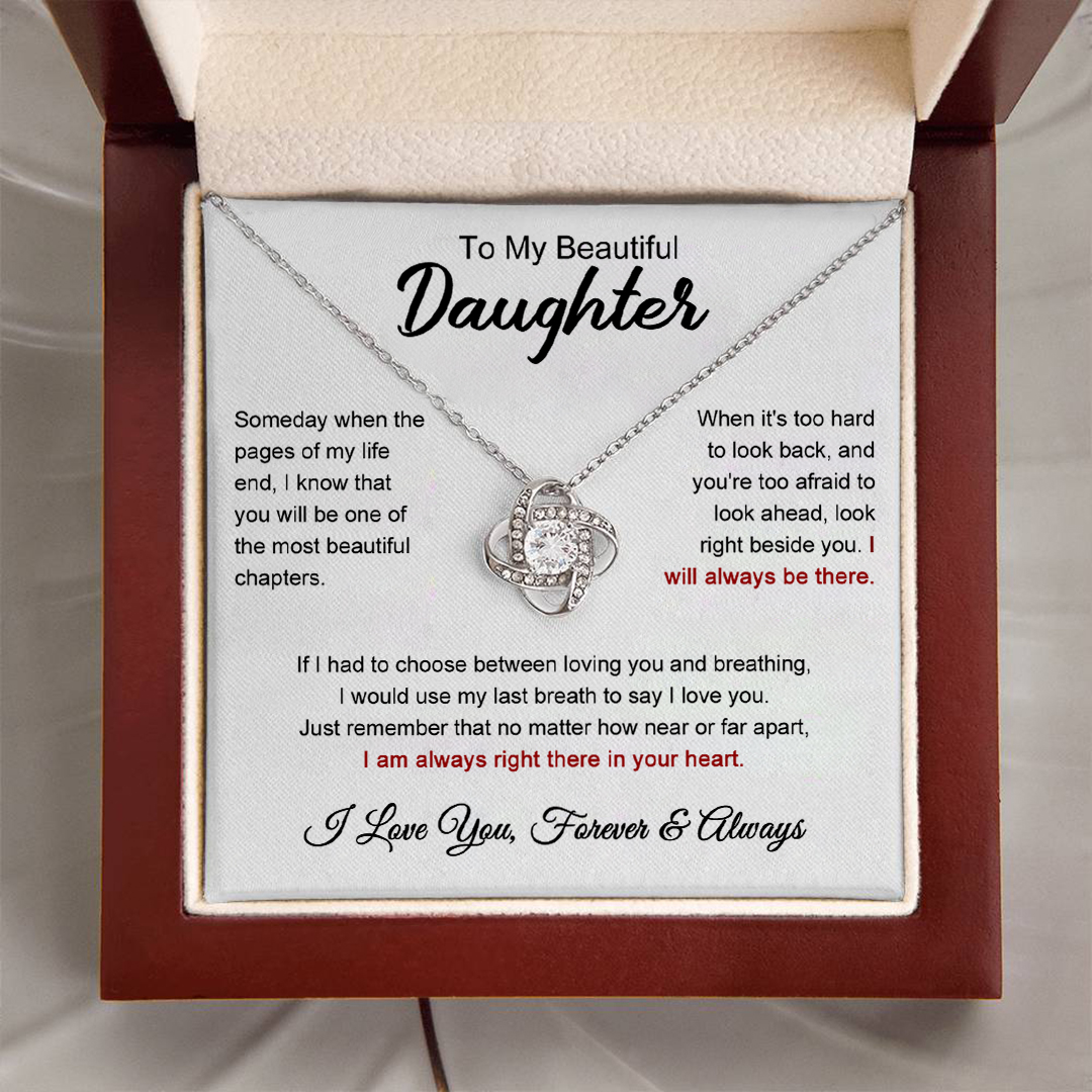 For Daughter - S925 I am always right there in your heart Necklace