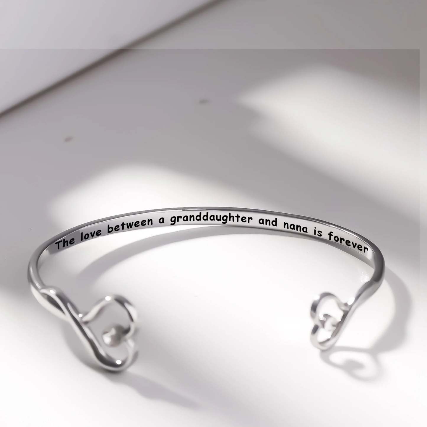 For Granddaughter - The Love Between A Granddaughter And Nana Is Forever Double Heart Bracelet-37bracelet