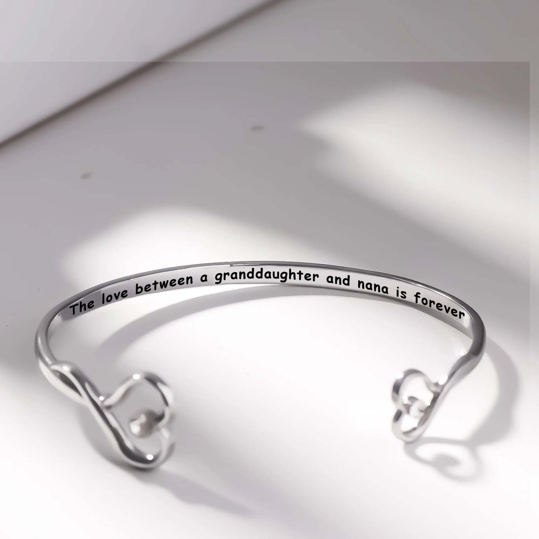 For Granddaughter - The Love Between A Granddaughter And Nana Is Forever Double Heart Bracelet-37bracelet