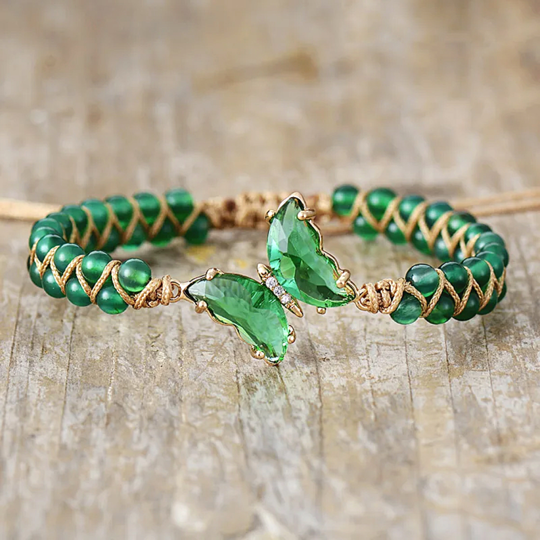 For Memorial - They Fly With Us Every Day Crystal Butterfly Bracelet