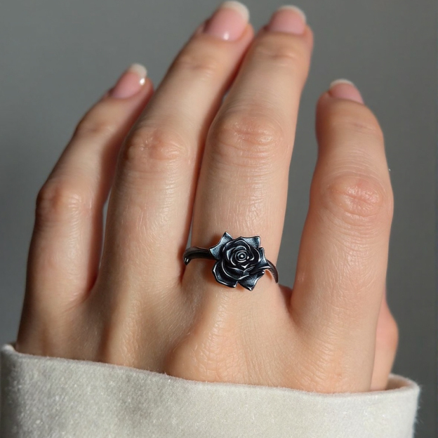  Strong as fuck Black rose Ring