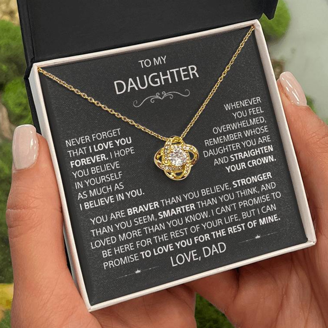 For Daughter - Love From Dad Love Knot Necklace