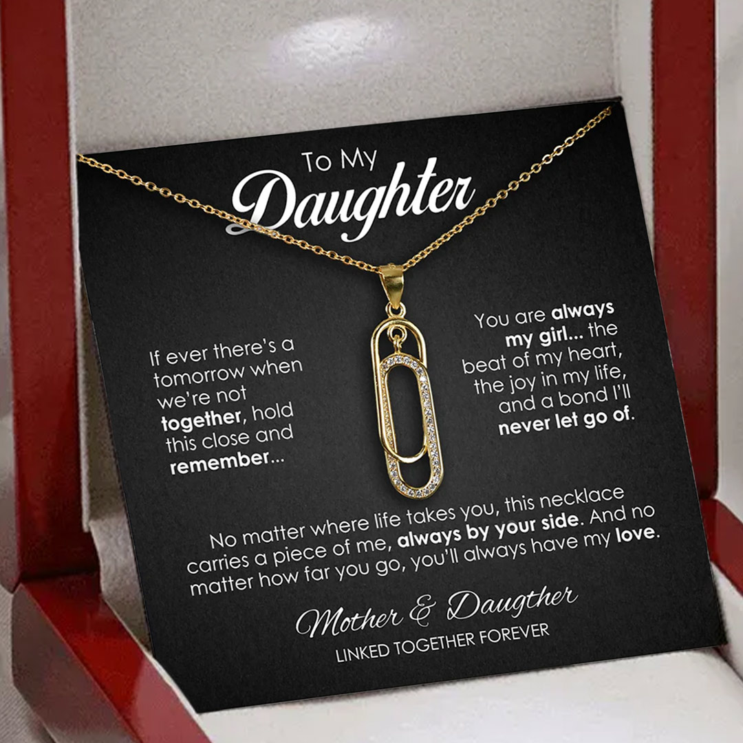 For Daughter - Mother & Daughter Linked Together Forever Circle Necklace