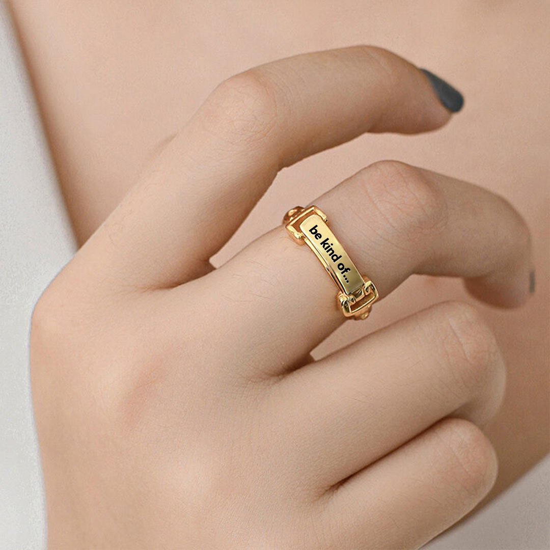 Creative Custom Letters Chain Engraved Ring