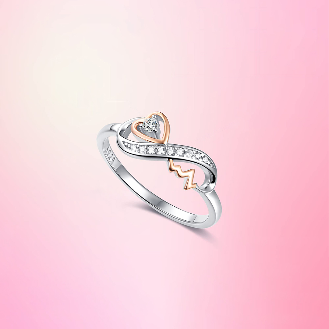 For Granddaughter - S925 I Am So Proud Of You Infinite Love Heartbeat Ring