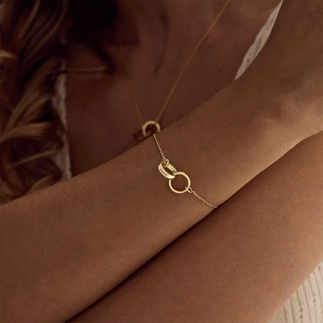 For Mother & Daughter-Personalized Circle Name Bracelet