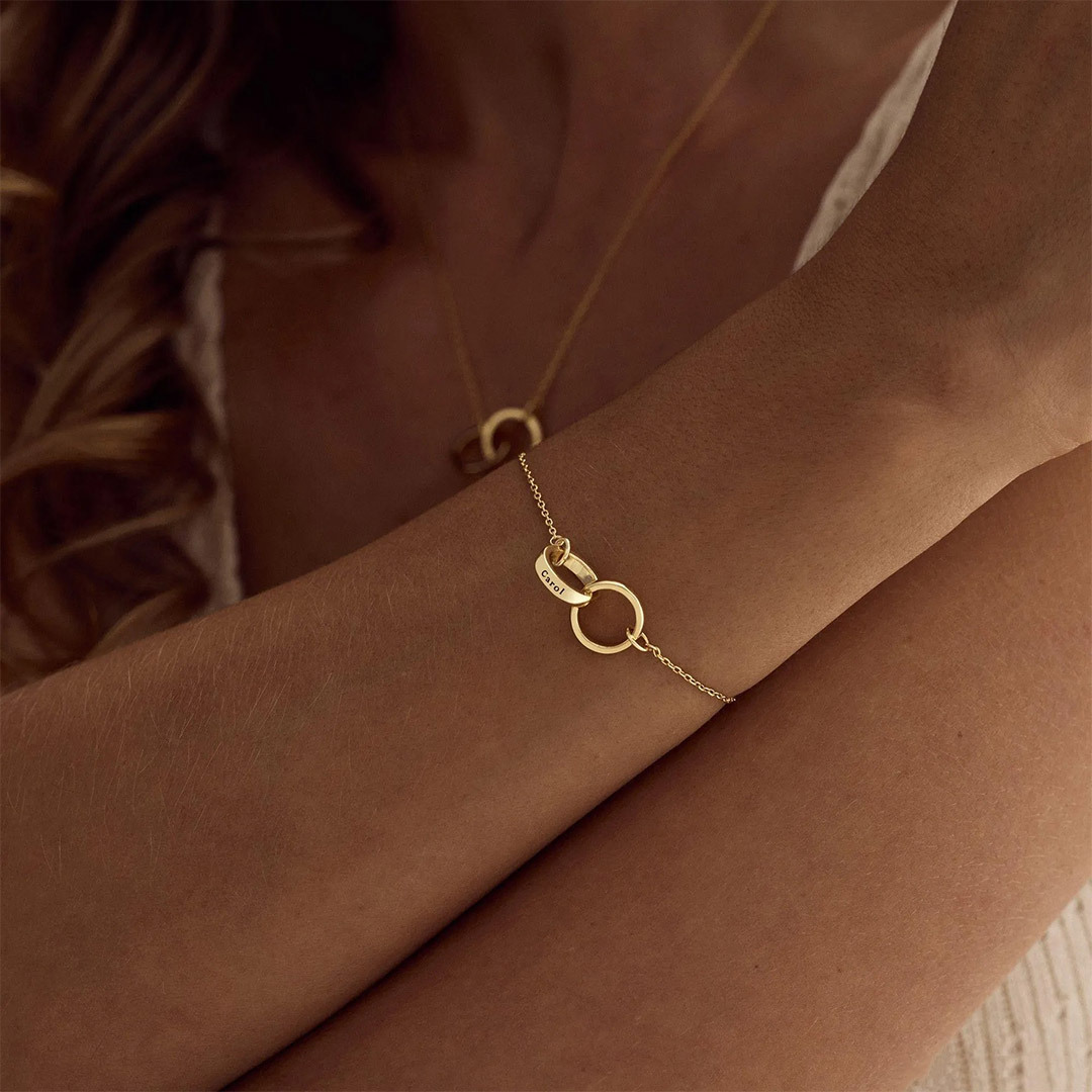 For Mother & Daughter-Personalized Circle Name Bracelet