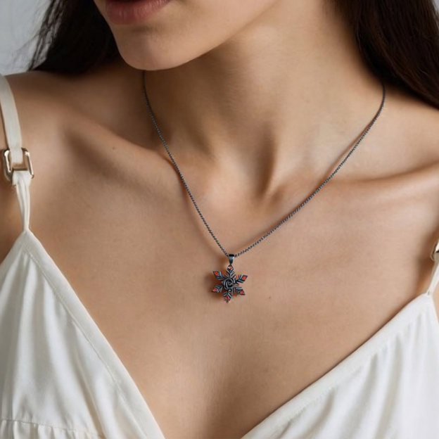 Black Rose Strength Necklace