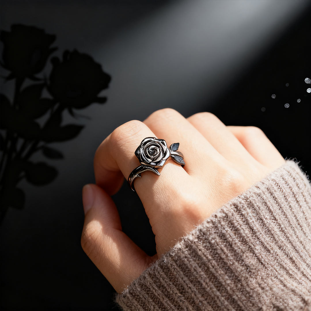Begin Again Black Rose Ring
