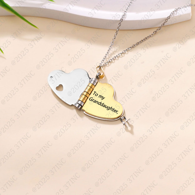 For Granddaughter - The Most Beautiful Chapter Heart Book Necklace