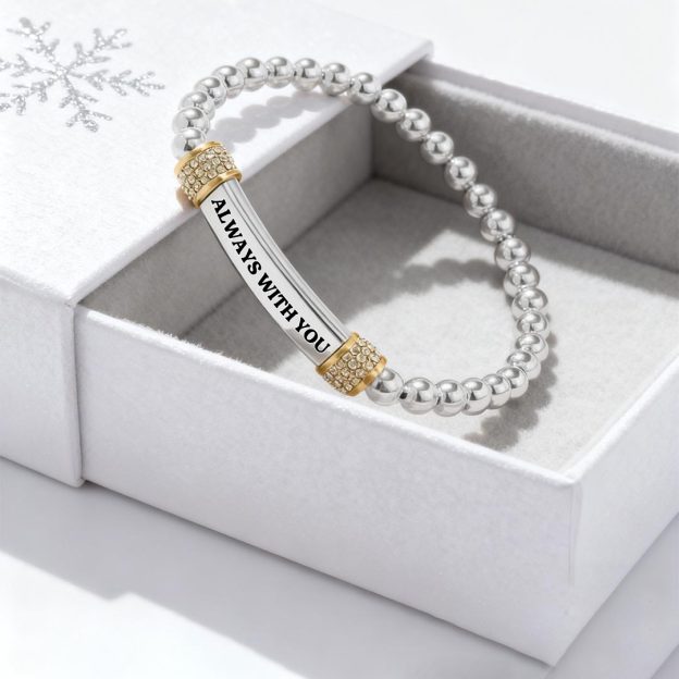 For Granddaughter-Always With You Dainty diamond bead Bracelet