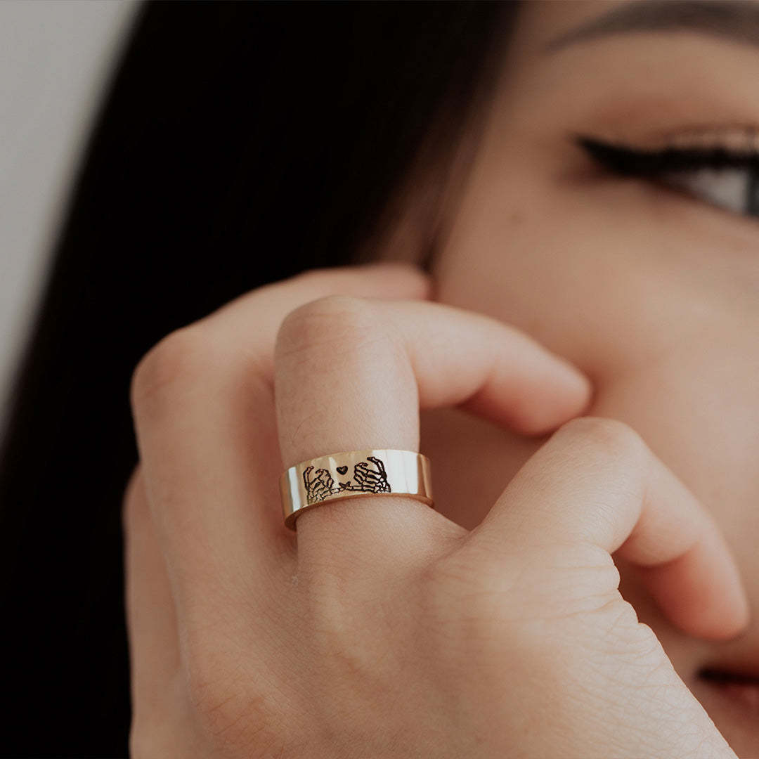 For Friend - S925 Ride or Die Skeleton Pinky Promise Ring